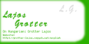 lajos grotter business card